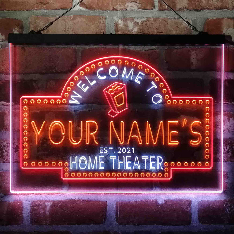 Personalized Home Cinema Deluxe App-Enabled 3-Color LED Light Sign - LED Gift Works