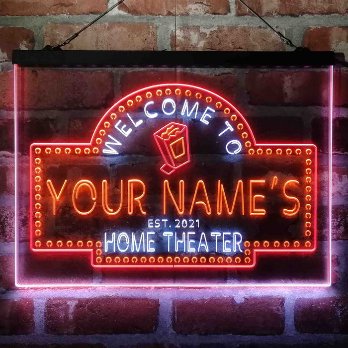 Personalized Home Cinema Deluxe App-Enabled 3-Color LED Light Sign - Way Up Gifts