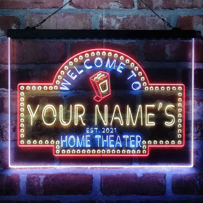 Personalized Home Cinema Deluxe App-Enabled 3-Color LED Light Sign - Way Up Gifts