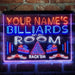 Personalized Billiards Room Deluxe App-Enabled 3-Color LED Light Sign - Way Up Gifts