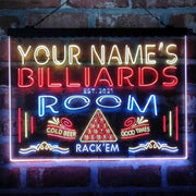 Personalized Billiards Room Deluxe App-Enabled 3-Color LED Light Sign - LED Gift Works