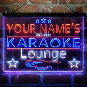Personalized Karoke Lounge Deluxe App-Enabled 3-Color LED Light Sign - LED Gift Works