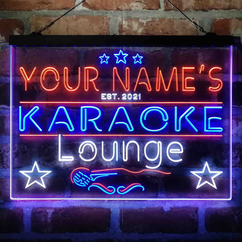 Personalized Karoke Lounge Deluxe App-Enabled 3-Color LED Light Sign - LED Gift Works