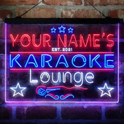 Personalized Karoke Lounge Deluxe App-Enabled 3-Color LED Light Sign - LED Gift Works