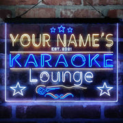 Personalized Karoke Lounge Deluxe App-Enabled 3-Color LED Light Sign - LED Gift Works