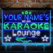 Personalized Karoke Lounge Deluxe App-Enabled 3-Color LED Light Sign - LED Gift Works