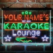 Personalized Karoke Lounge Deluxe App-Enabled 3-Color LED Light Sign - LED Gift Works