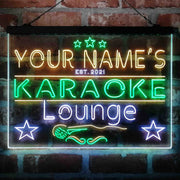 Personalized Karoke Lounge Deluxe App-Enabled 3-Color LED Light Sign - LED Gift Works