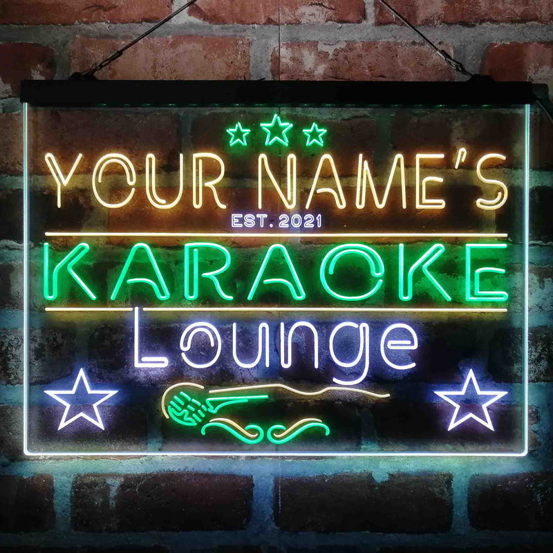 Personalized Karoke Lounge Deluxe App-Enabled 3-Color LED Light Sign - LED Gift Works