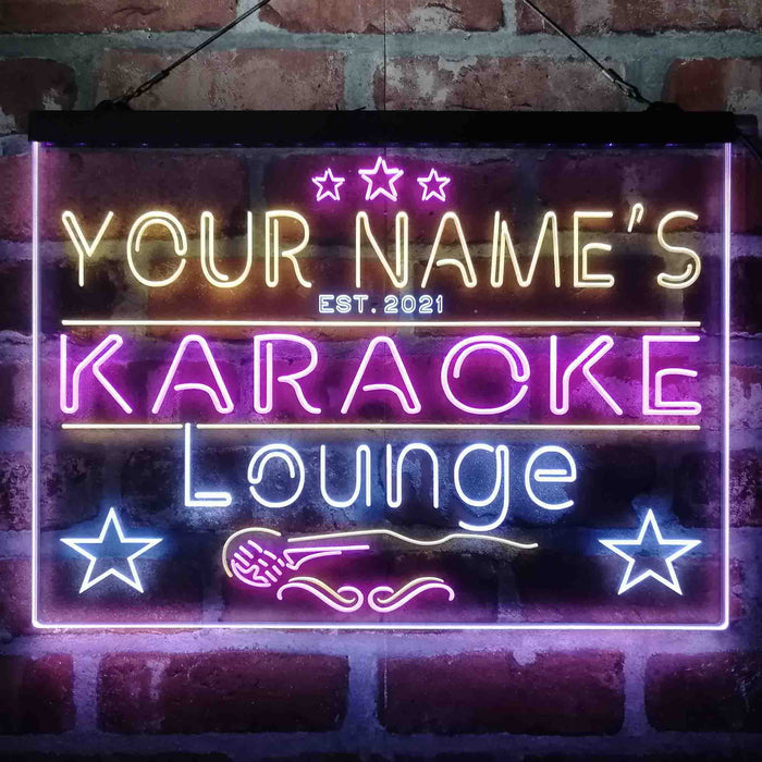 Personalized Karoke Lounge Deluxe App-Enabled 3-Color LED Light Sign - Way Up Gifts