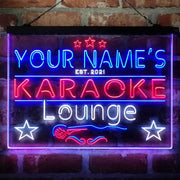 Personalized Karoke Lounge Deluxe App-Enabled 3-Color LED Light Sign - LED Gift Works
