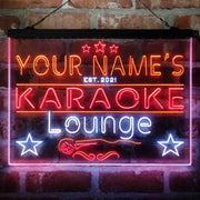 Personalized Karoke Lounge Deluxe App-Enabled 3-Color LED Light Sign - LED Gift Works