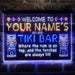 Personalized Tiki Bar Deluxe App-Enabled 3-Color LED Light Sign - Way Up Gifts