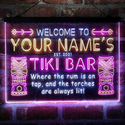 Personalized Tiki Bar Deluxe App-Enabled 3-Color LED Light Sign - LED Gift Works