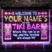 Personalized Tiki Bar Deluxe App-Enabled 3-Color LED Light Sign - Way Up Gifts