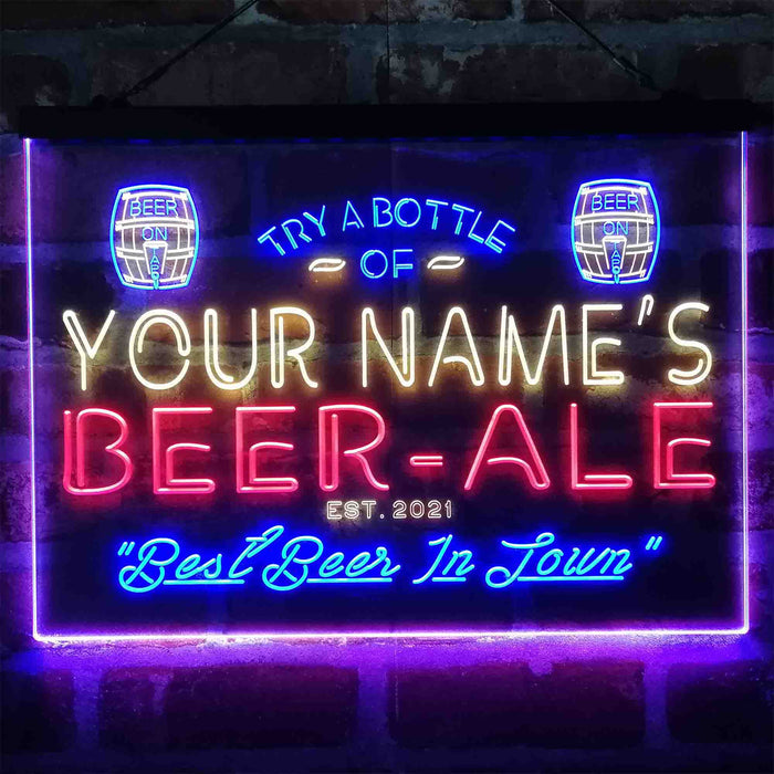 Personalized Bar Beer Ale Pub Deluxe App-Enabled 3-Color LED Light Sign - Way Up Gifts