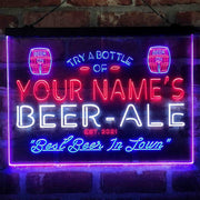 Personalized Bar Beer Ale Pub Deluxe App-Enabled 3-Color LED Light Sign - LED Gift Works