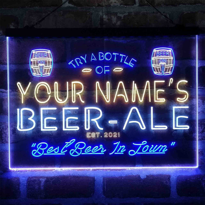 Personalized Bar Beer Ale Pub Deluxe App-Enabled 3-Color LED Light Sign - LED Gift Works
