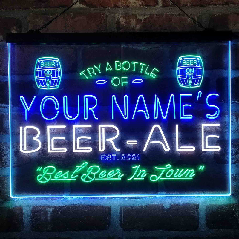 Personalized Bar Beer Ale Pub Deluxe App-Enabled 3-Color LED Light Sign - LED Gift Works