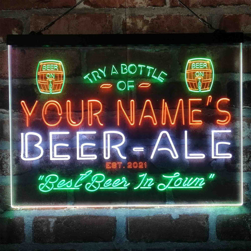 Personalized Bar Beer Ale Pub Deluxe App-Enabled 3-Color LED Light Sign - LED Gift Works