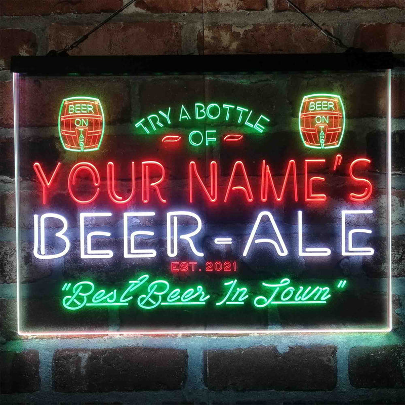 Personalized Bar Beer Ale Pub Deluxe App-Enabled 3-Color LED Light Sign - LED Gift Works