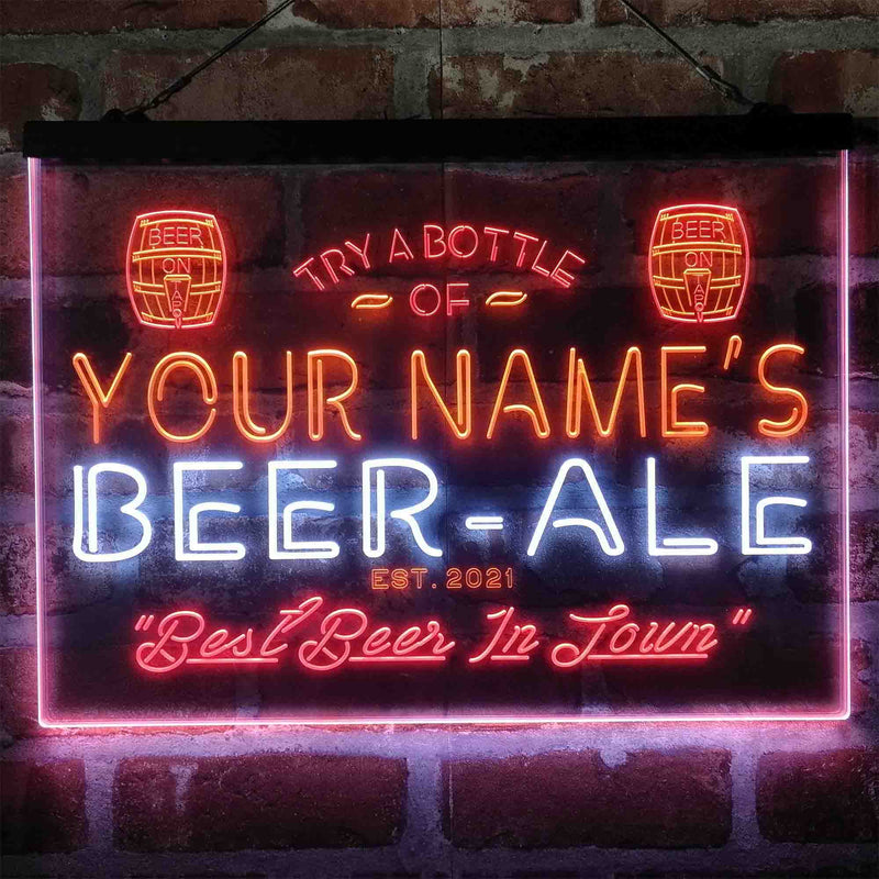 Personalized Bar Beer Ale Pub Deluxe App-Enabled 3-Color LED Light Sign - LED Gift Works