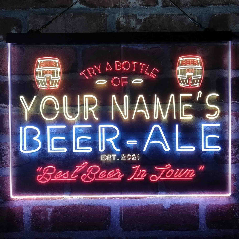 Personalized Bar Beer Ale Pub Deluxe App-Enabled 3-Color LED Light Sign - LED Gift Works