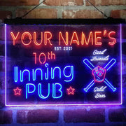 Personalized 10th Inning Pub Deluxe App-Enabled 3-Color LED Light Sign - LED Gift Works