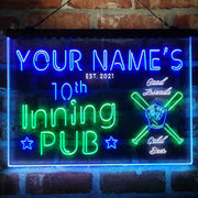 Personalized 10th Inning Pub Deluxe App-Enabled 3-Color LED Light Sign - LED Gift Works