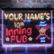 Personalized 10th Inning Pub Deluxe App-Enabled 3-Color LED Light Sign - LED Gift Works