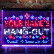 Personalized Hang-Out Man Cave Deluxe App-Enabled 3-Color LED Light Sign - LED Gift Works