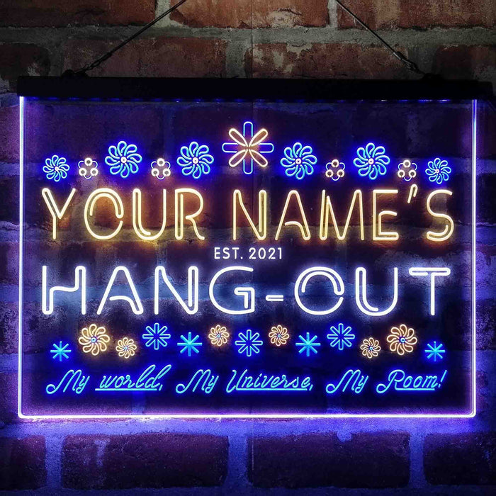 Personalized Hang-Out Man Cave Deluxe App-Enabled 3-Color LED Light Sign - Way Up Gifts
