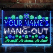 Personalized Hang-Out Man Cave Deluxe App-Enabled 3-Color LED Light Sign - LED Gift Works