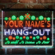 Personalized Hang-Out Man Cave Deluxe App-Enabled 3-Color LED Light Sign - LED Gift Works