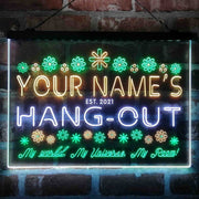 Personalized Hang-Out Man Cave Deluxe App-Enabled 3-Color LED Light Sign - LED Gift Works