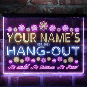 Personalized Hang-Out Man Cave Deluxe App-Enabled 3-Color LED Light Sign - LED Gift Works