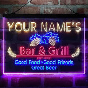 Personalized Grill Kitchen Beer Deluxe App-Enabled 3-Color LED Light Sign - LED Gift Works