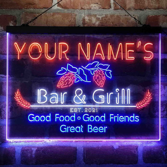 Personalized Grill Kitchen Beer Deluxe App-Enabled 3-Color LED Light Sign - Way Up Gifts