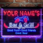 Personalized Grill Kitchen Beer Deluxe App-Enabled 3-Color LED Light Sign - LED Gift Works