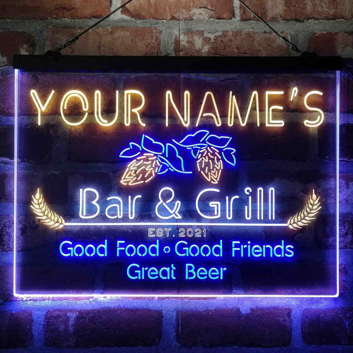 Personalized Grill Kitchen Beer Deluxe App-Enabled 3-Color LED Light Sign - Way Up Gifts