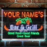 Personalized Grill Kitchen Beer Deluxe App-Enabled 3-Color LED Light Sign - LED Gift Works