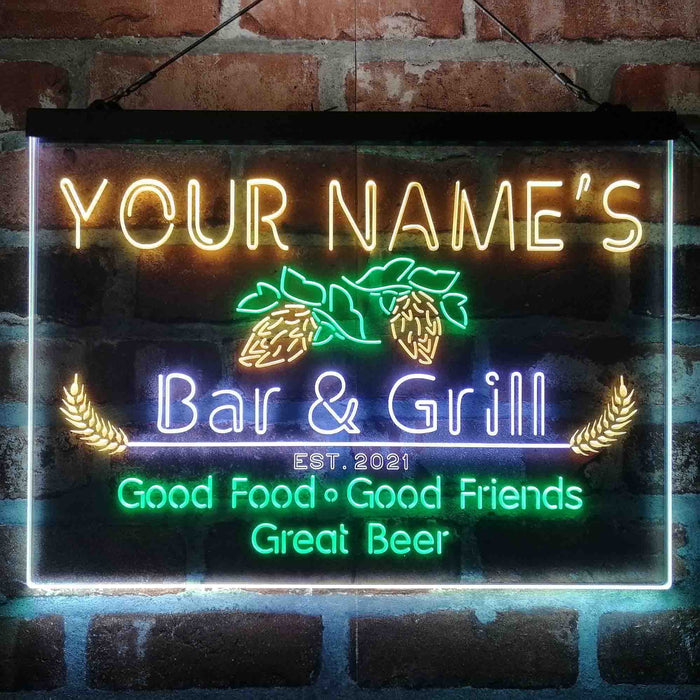 Personalized Grill Kitchen Beer Deluxe App-Enabled 3-Color LED Light Sign - Way Up Gifts