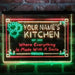 Personalized Kitchen Flower Bistro Deluxe App-Enabled 3-Color LED Light Sign - Way Up Gifts