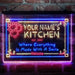 Personalized Kitchen Flower Bistro Deluxe App-Enabled 3-Color LED Light Sign - Way Up Gifts