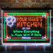 Personalized Kitchen Flower Bistro Deluxe App-Enabled 3-Color LED Light Sign - Way Up Gifts