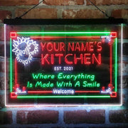 Personalized Kitchen Flower Bistro Deluxe App-Enabled 3-Color LED Light Sign - LED Gift Works