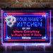 Personalized Kitchen Flower Bistro Deluxe App-Enabled 3-Color LED Light Sign - Way Up Gifts