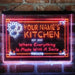 Personalized Kitchen Flower Bistro Deluxe App-Enabled 3-Color LED Light Sign - Way Up Gifts