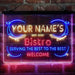 Personalized Bistro Kitchen Deco Deluxe App-Enabled 3-Color LED Light Sign - Way Up Gifts