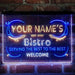Personalized Bistro Kitchen Deco Deluxe App-Enabled 3-Color LED Light Sign - Way Up Gifts